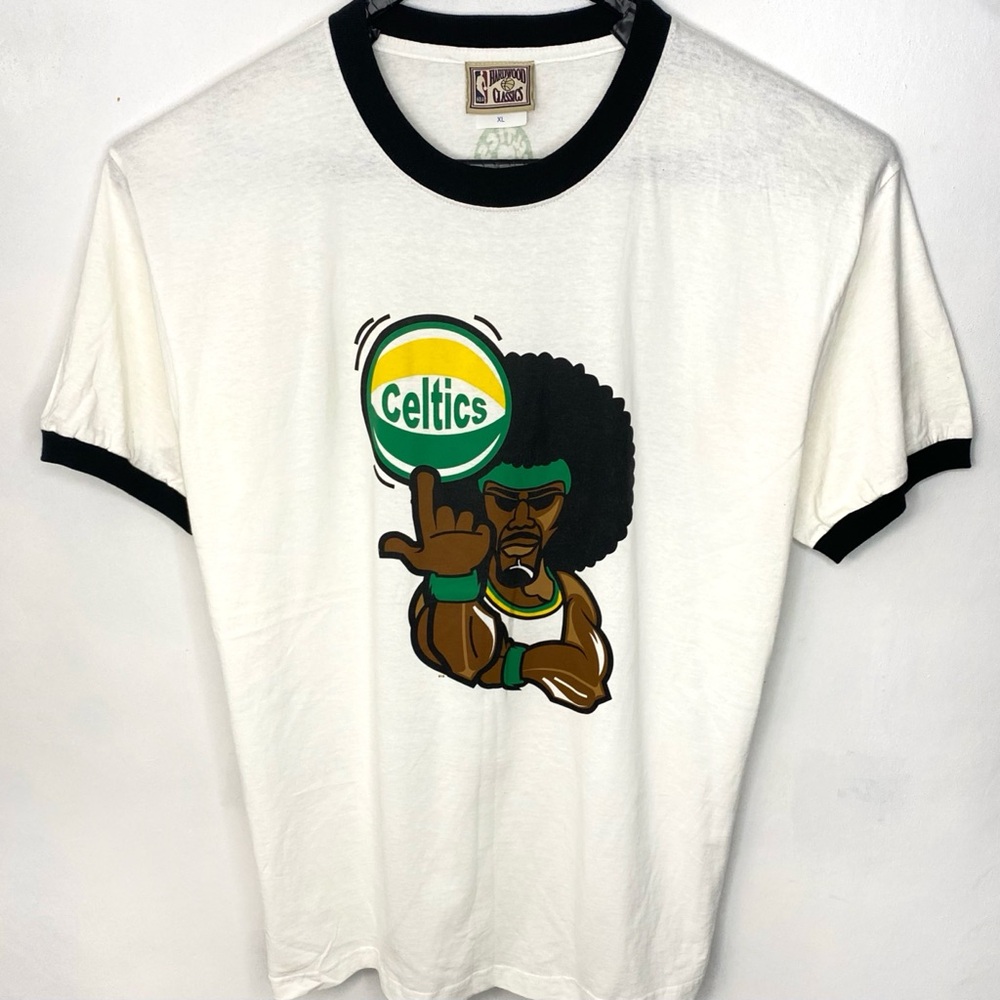 Vintage 90’s Boston Celtics NBA Hardwood Classics Ringer T Shirt Made In USA XL